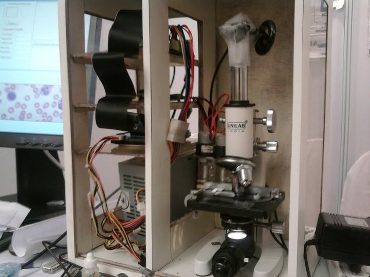 Custom hardware integrating microscope and embedded control electronics